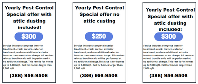 Yearly Pest Control Specials