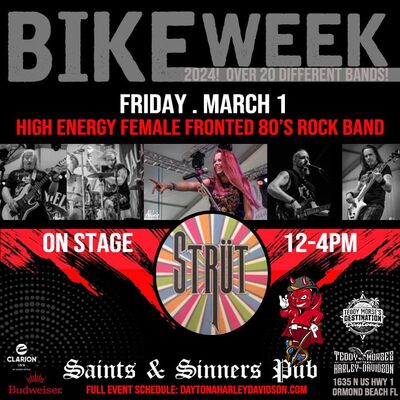 BIKE WEEK - Strut - High Energy Female Fronted 80's Rock Band